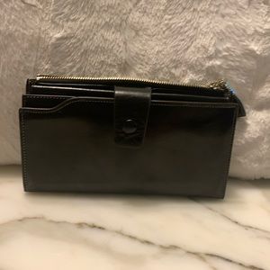 Black smooth soft leather wallet
